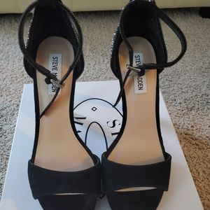 Kisha-R Black multi platform open toe shoe.